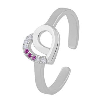 Blooming Heart Silver Toe Ring-TRMX082 3