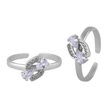Meshy Silver Toe Ring-TRMX087 1