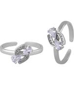 Meshy Silver Toe Ring-TRMX087