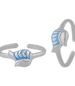 Engage Enamel Silver Toe Ring-TRMX091