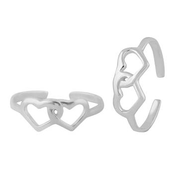 Fair Double Heart Toe Ring-TRMX094 1
