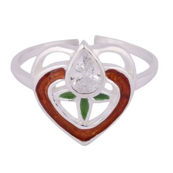Full Heart Silver Toe Ring-TRMX099 2