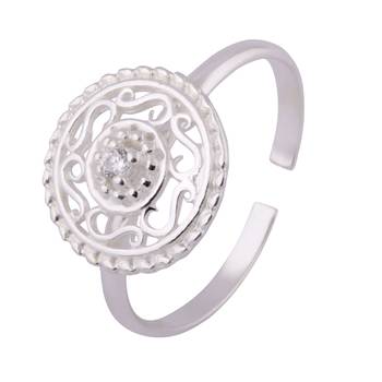 Antique Chakra Silver Toe Rings-TRMX100 3