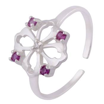 Cutwork Zircon Silver Toe Rings-TRMX104 3