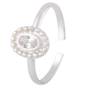 Oval Zircon Silver Toe Rings-TRMX111 3