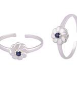 Lil Flower Silver Toe Rings-TRMX115