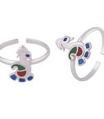 Peacock Silver Toe Rings-TRMX118