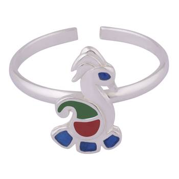 Peacock Silver Toe Rings-TRMX118 2