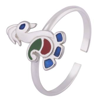 Peacock Silver Toe Rings-TRMX118 3