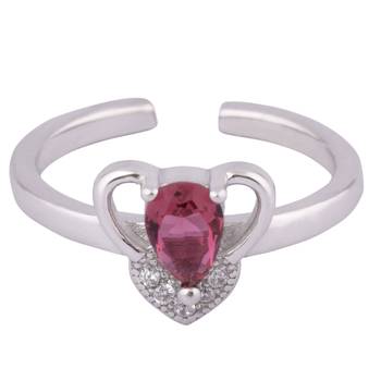 Heart Stone Silver Toe Rings-TRMX119 2