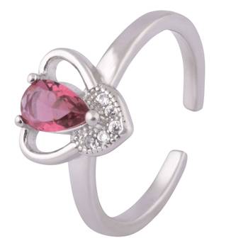 Heart Stone Silver Toe Rings-TRMX119 3