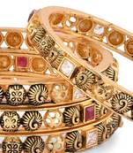 Gold Plated Traditional Bangles Set Of 6 For Women's