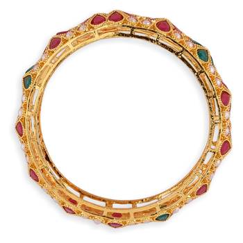 Multicolor Stone Bangles Set Of 2 8