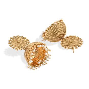Festival-ready Gold-Plated Jhumka Earrings 4