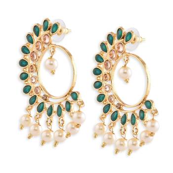 Green Stone Studded Earrings 4