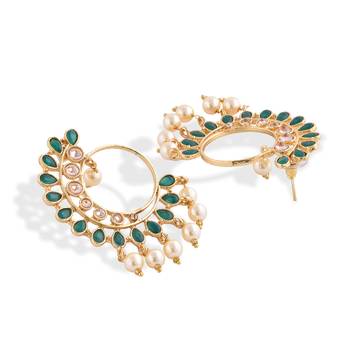 Green Stone Studded Earrings 5