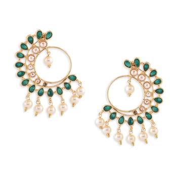 Green Stone Studded Earrings 6