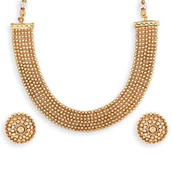Gold Plated South Indian Designer Necklace Sets 6