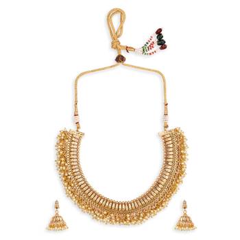 Gold Plated Polki Designer Necklace Sets 4