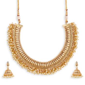 Gold Plated Polki Designer Necklace Sets 5