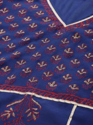 Navy-blue woven cotton ethnic-kurtis 5