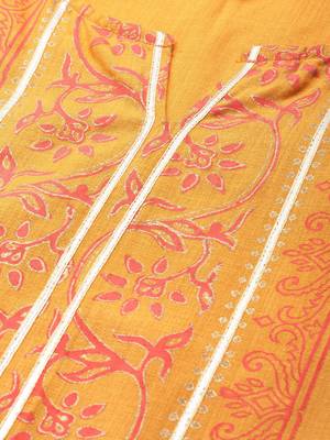 Yellow woven cotton ethnic-kurtis 5