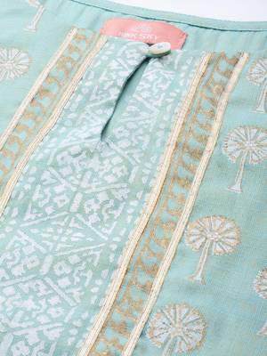 Green woven viscose ethnic-kurtis 5