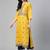 Yellow woven cotton ethnic-kurtis