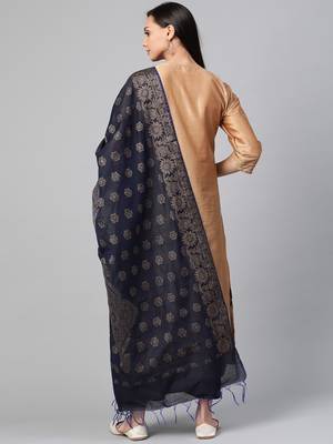 Beige woven cotton ethnic-kurtis 2