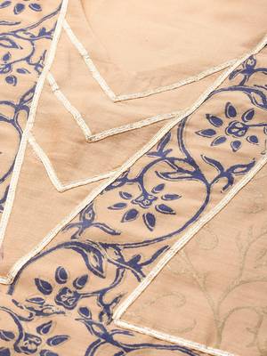 Beige woven cotton ethnic-kurtis 4