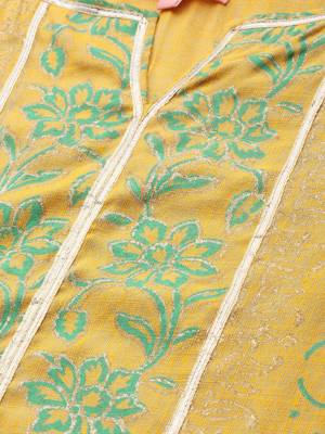 Yellow woven viscose ethnic-kurtis 4