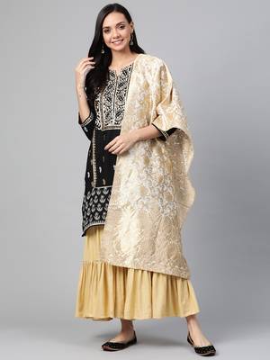 Black woven viscose ethnic-kurtis 1
