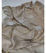 Grey ?Handcrafted?Linen Saree with embroidery work