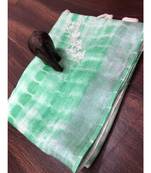 multicolor?Handcrafted?Linen Saree with embroidery work