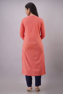 18 Forever V R For U And Front Hand Work Embroidery Kurta With Pant Set ( Pink ) 2