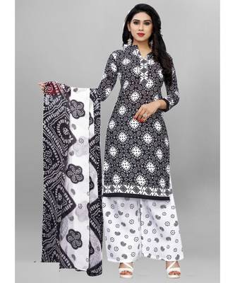 black cotton unstitched cotton salwar kameez 1