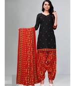 black cotton unstitched cotton salwar kameez