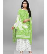 green cotton unstitched cotton salwar kameez