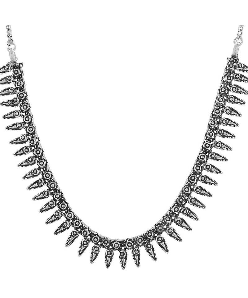 Antique German Silver Black Metal Necklace Tribal  Style Fusion Jewellery for Women