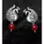Silver Oxidized Peacock Earrings