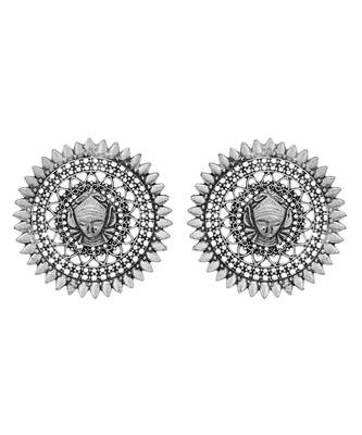 Oxidized Silver Afghani Stud Earrings Jewelry 4