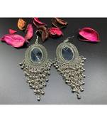 Jewellery Silver Oxidised Chandbali Afghani Dangle Drop Earrings for women and girls