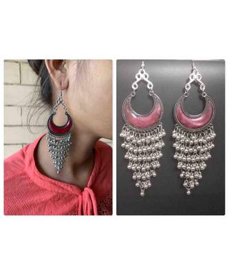 Oxidised German Silver Drop and Dangler Chandbali Earrings for Women 2