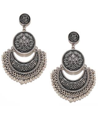 Oxidized Chandbali Silver Earrings For Women & Girls 1