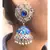 Silver Plated blue stone studded jhumki