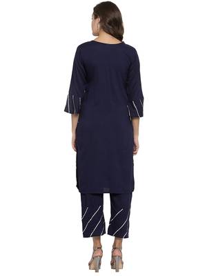 Navy-blue plain rayon kurtas-and-kurtis 2