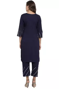Navy-blue plain rayon kurtas-and-kurtis