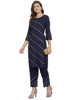 Navy-blue plain rayon kurtas-and-kurtis 3