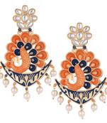 Orange pearl earrings