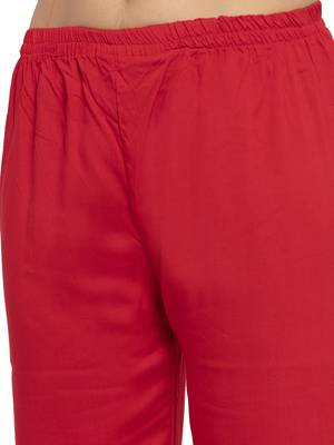 Red plain rayon kurtas-and-kurtis 5